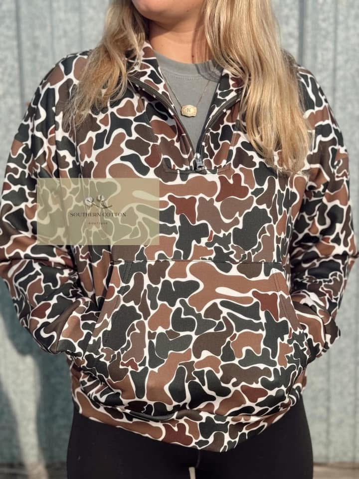 dark camo quarter zip