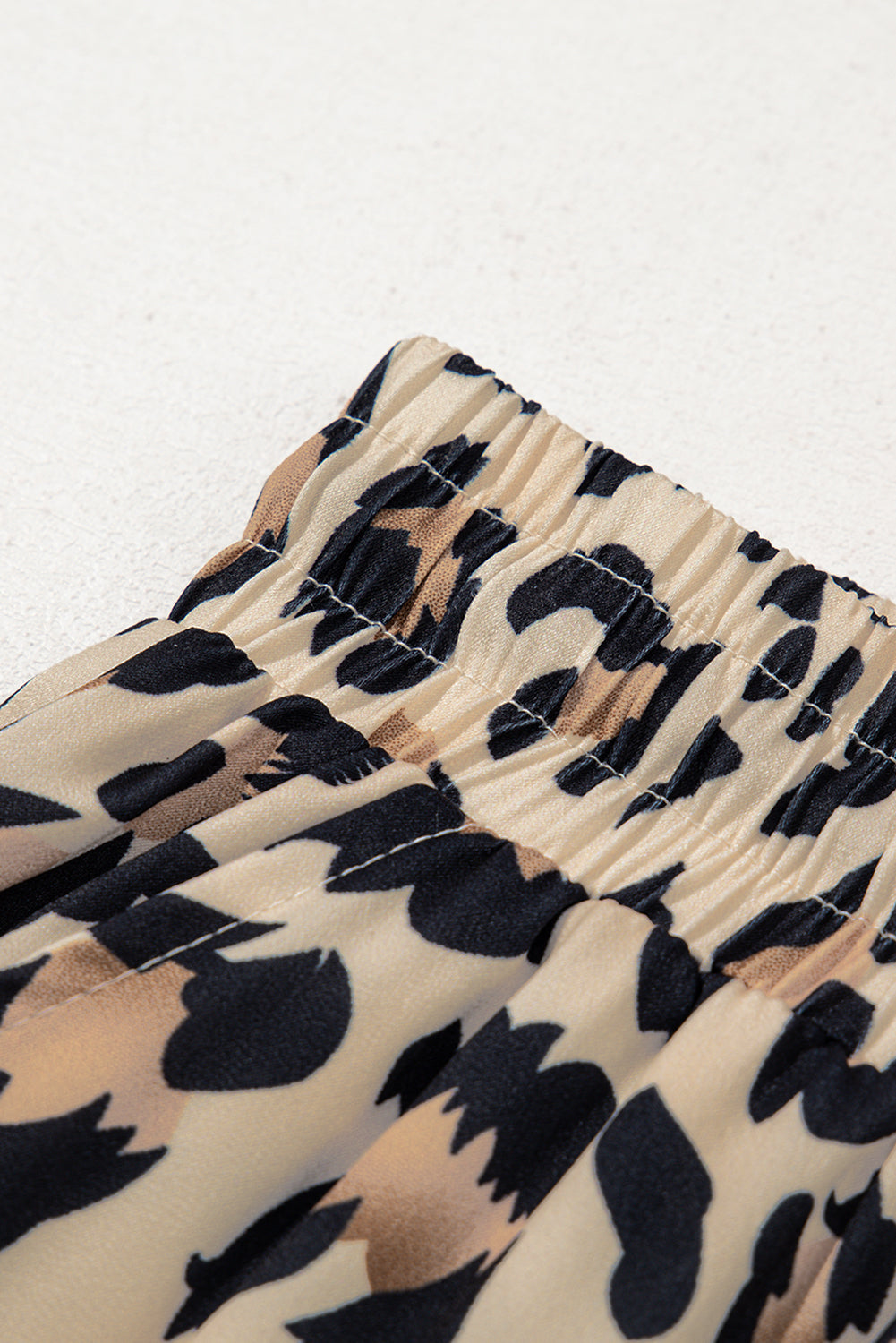 Parchment Leopard Drawstring Flowy Wide Leg Pants