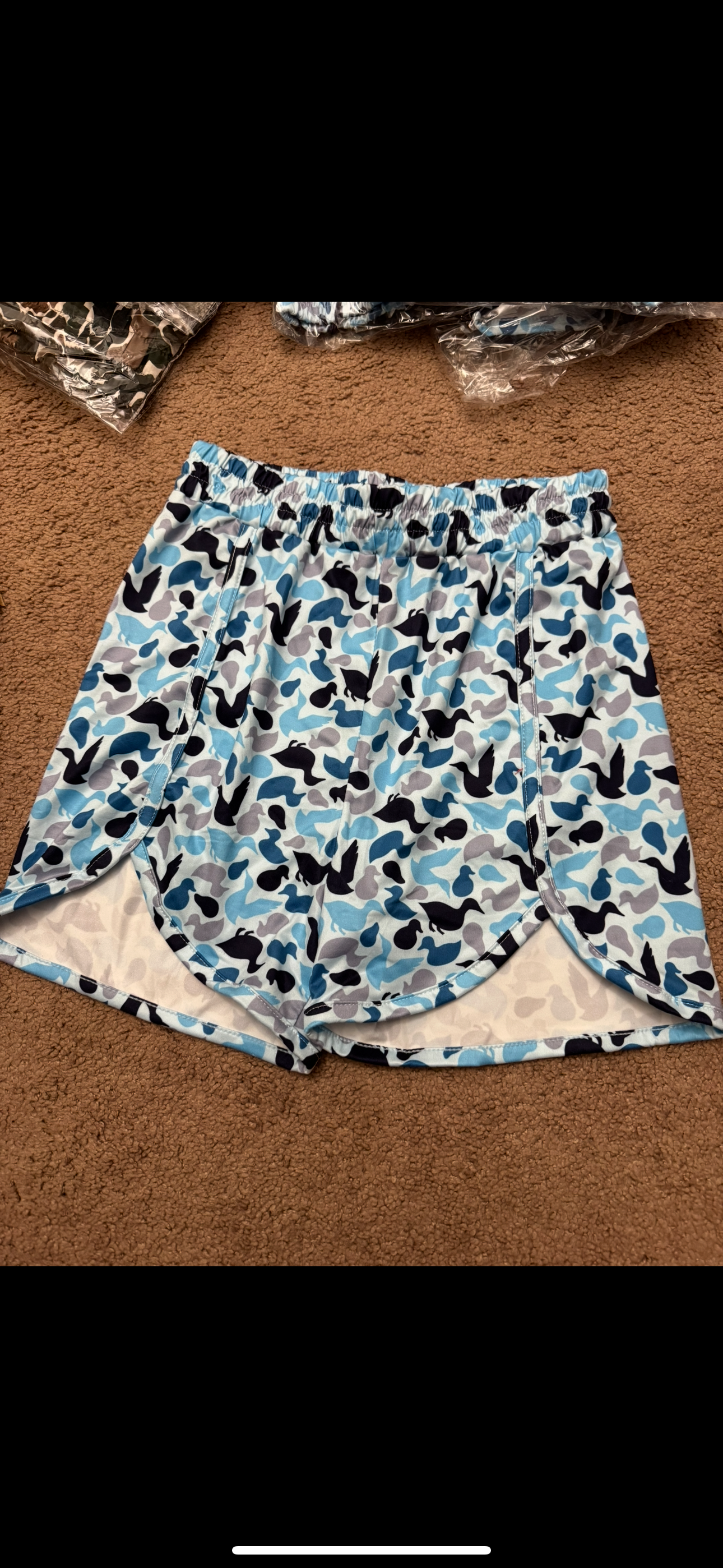 Kids blue duck shorts
