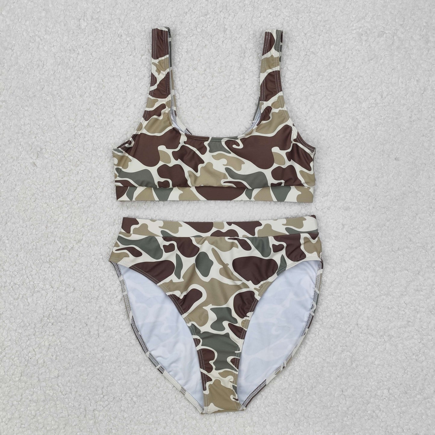 Green camo women’s swim