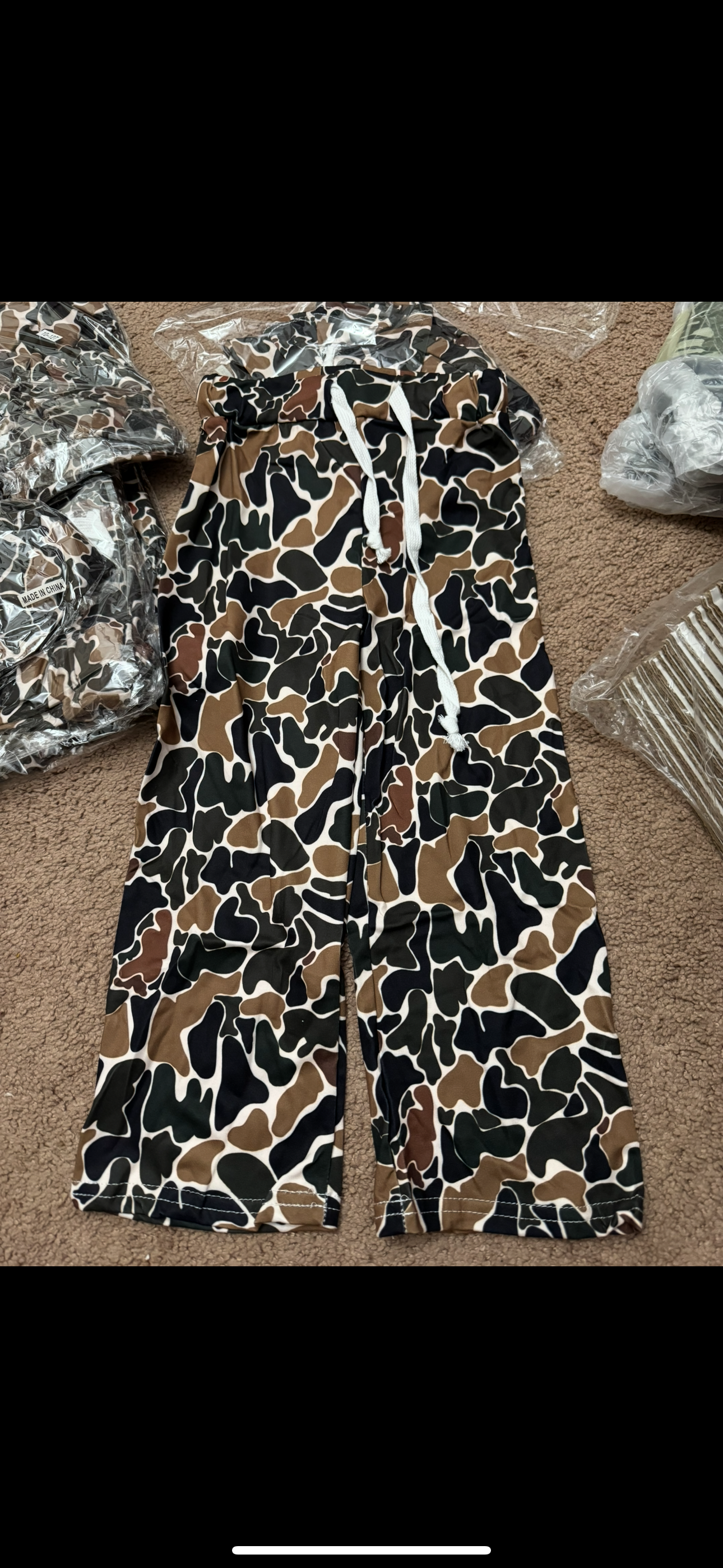 Kids dark camo pants