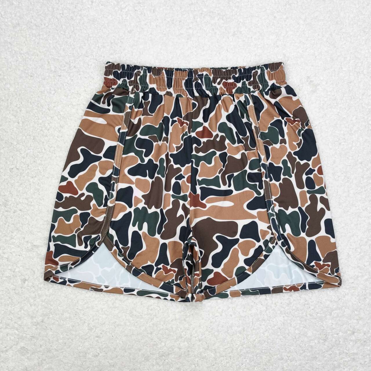 Milk silk dark camo shorts