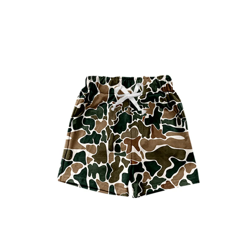 dark camo kids shorts