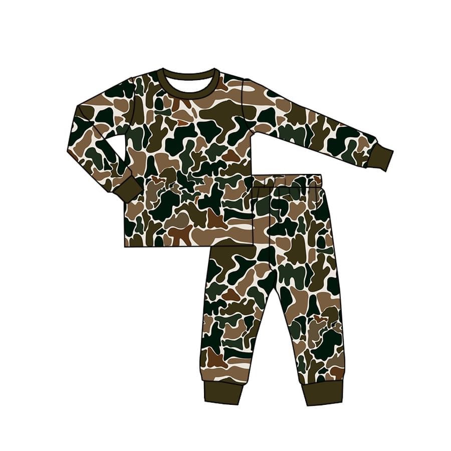 dark camo kids pj set