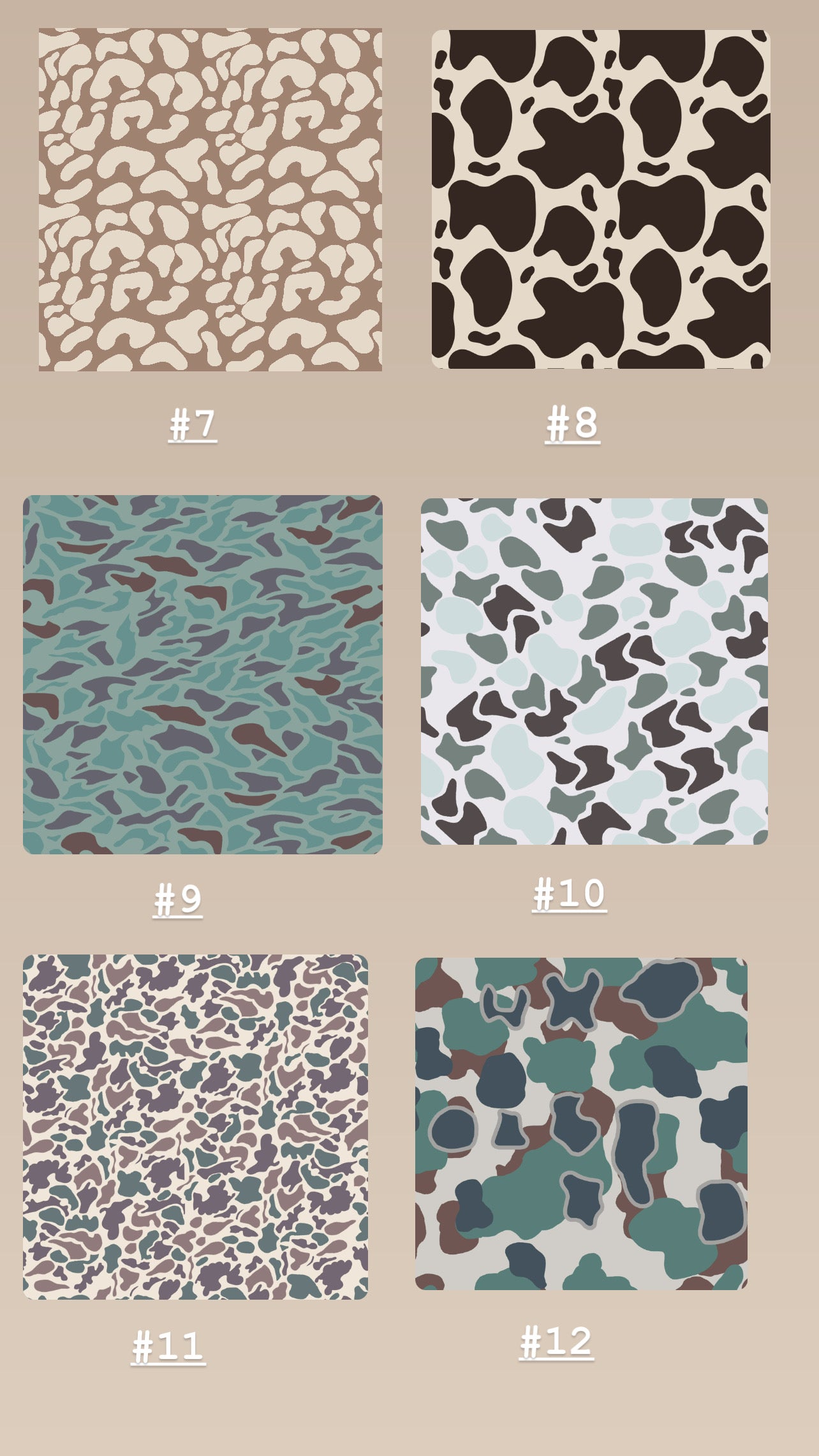 High waisted adult shorts #1-#12