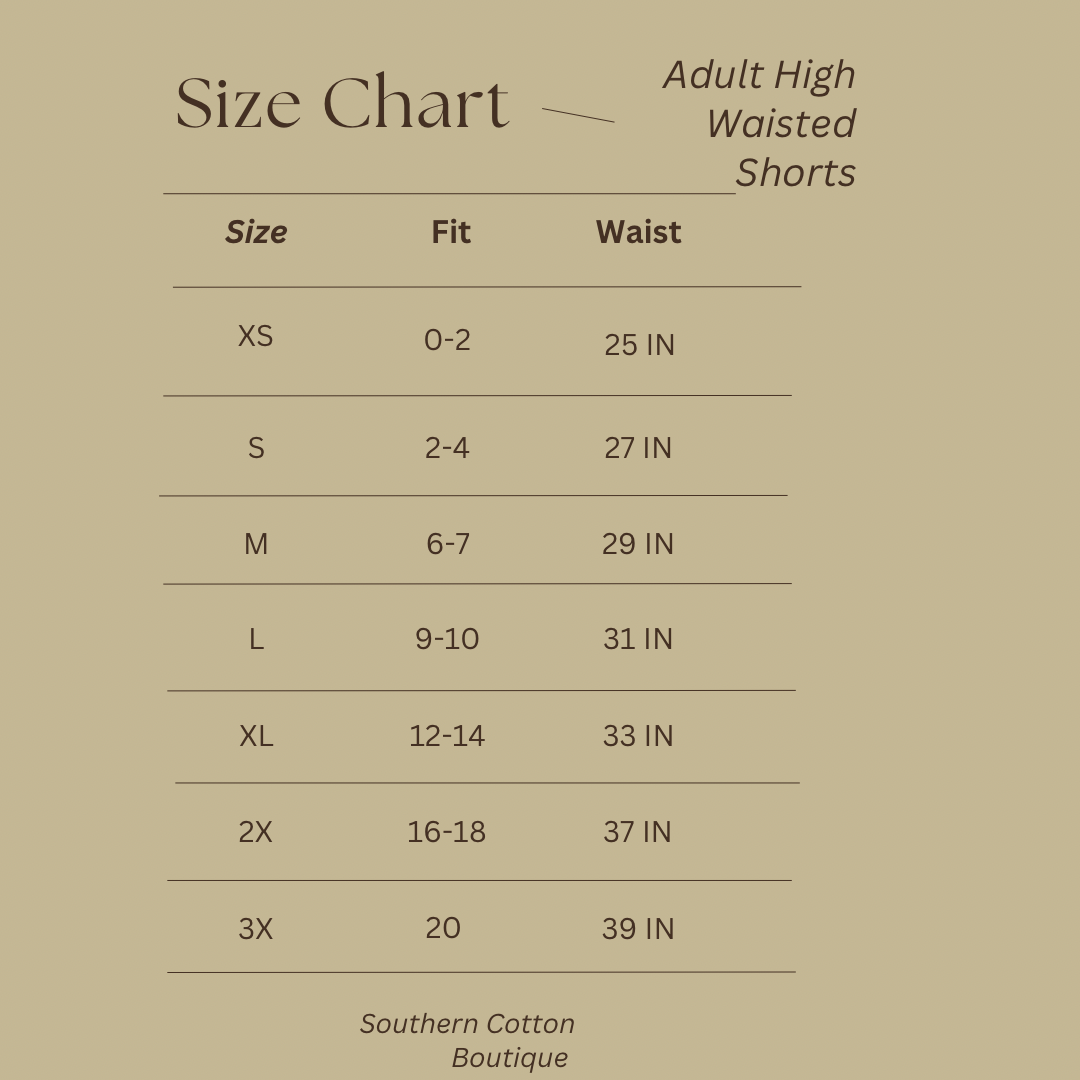 Adult High Waisted Shorts #13-#20