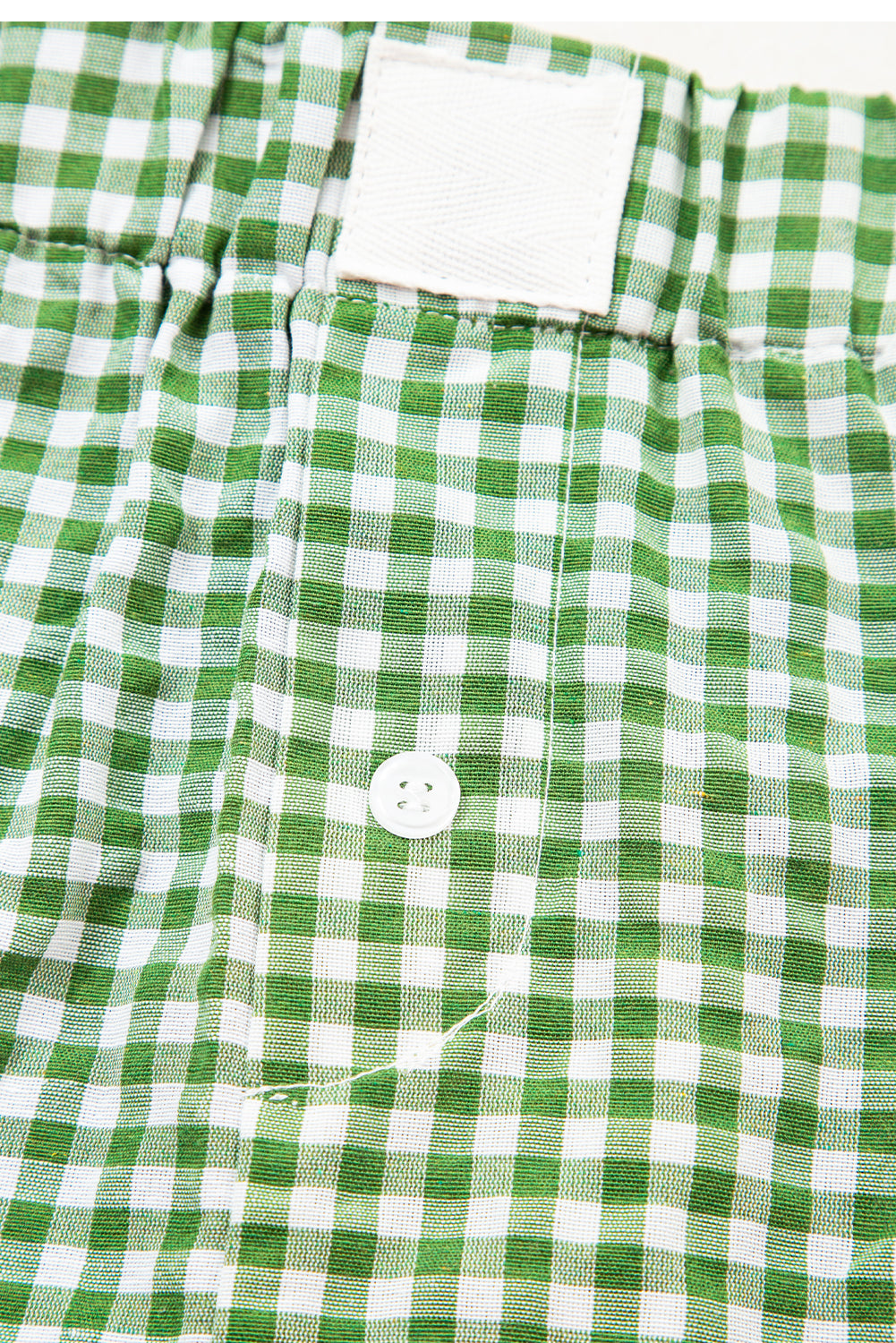Fern Green Gingham Printed High Waist Shorts