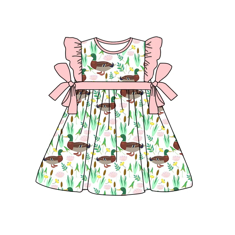 Girls Mallard dress with ruffles