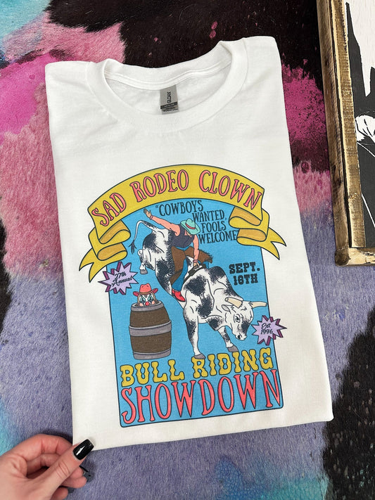 Sad rodeo clown tee