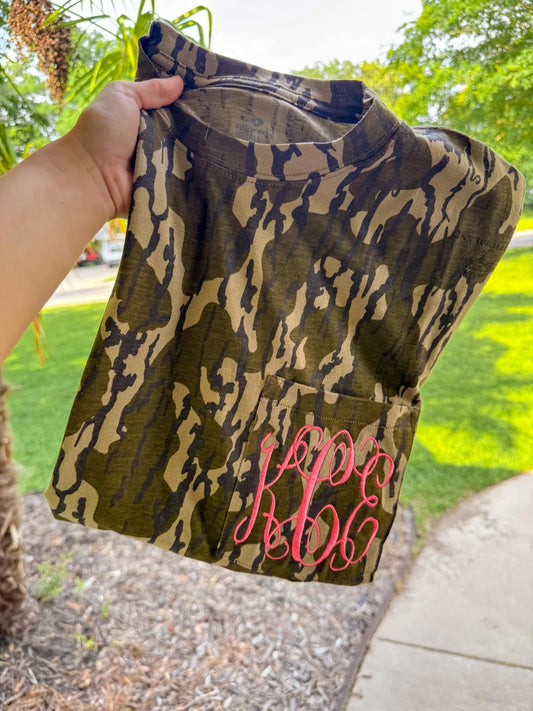 Camo monogram tees