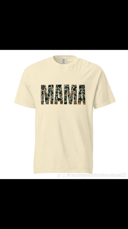 duck camo mama tee or crew