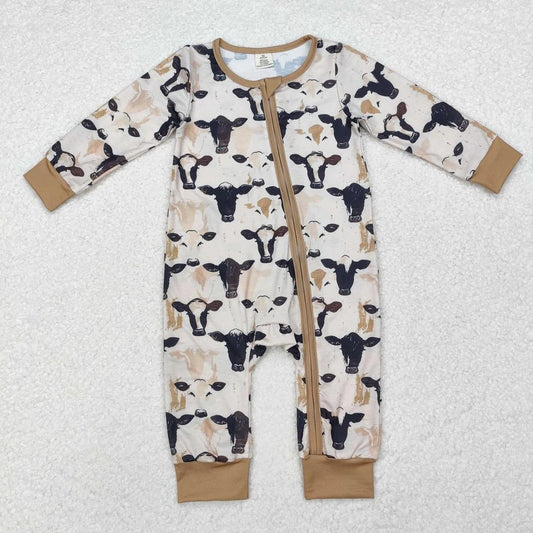 Cow bamboo zip up