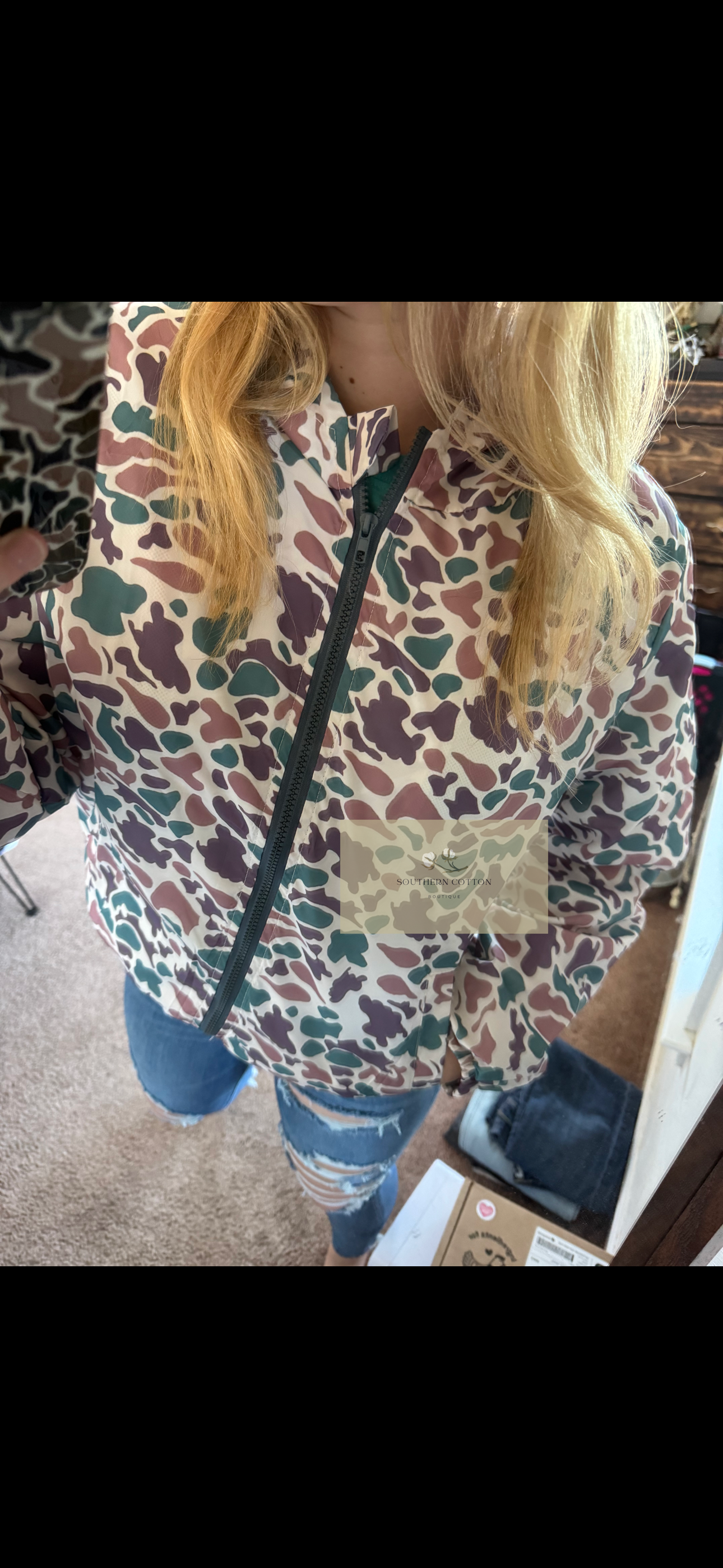 Adult camo windbreaker