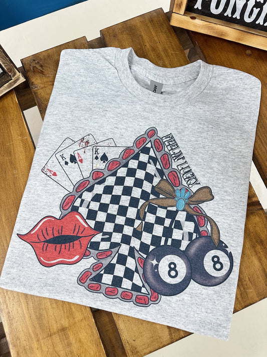 Checkered spade tee