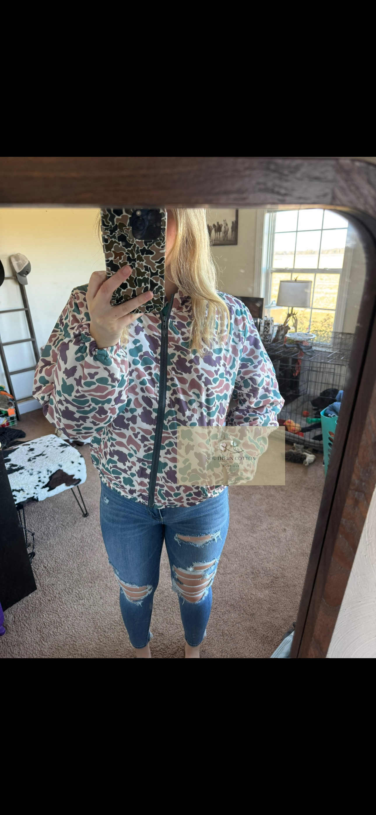 Adult camo windbreaker