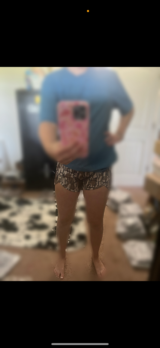Green camo adult milk silk shorts