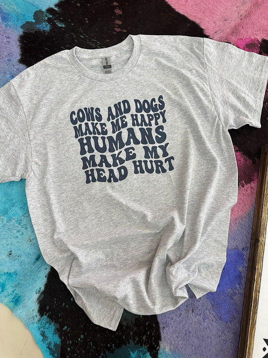 Cows and dogs make me happy t-shirt