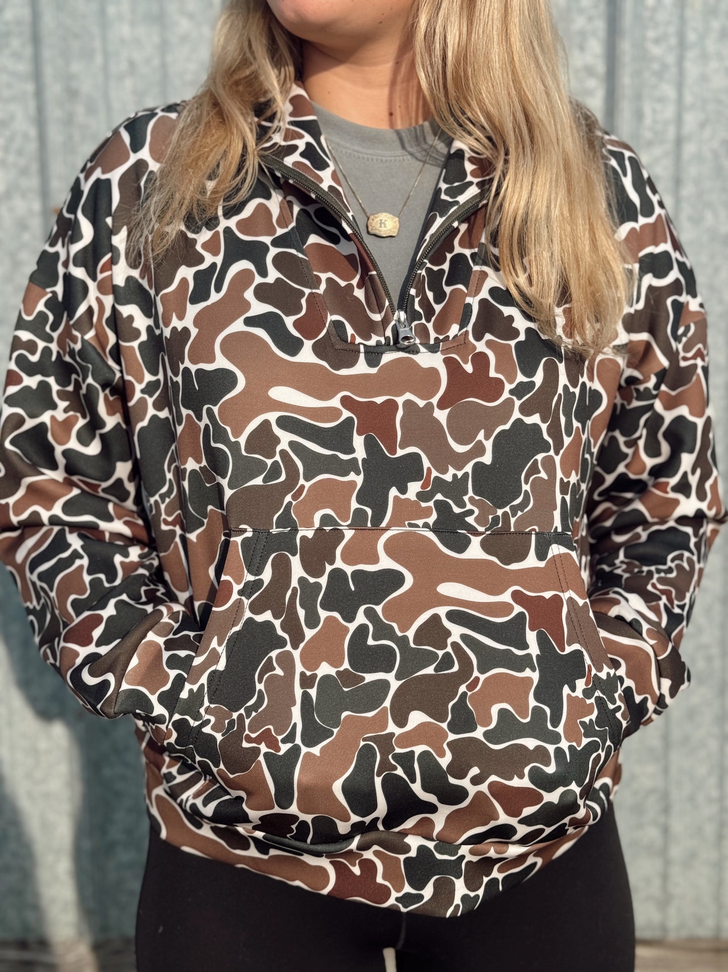 Duck camo quarter zip