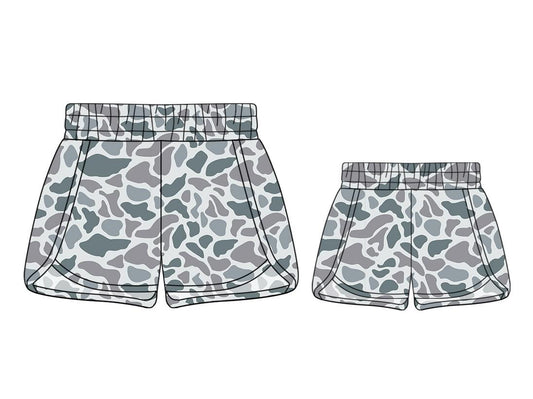 Kids retro camo shorts